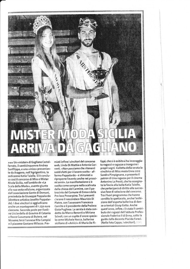 LA MISS E IL MISTER MODA SICILIA 2015