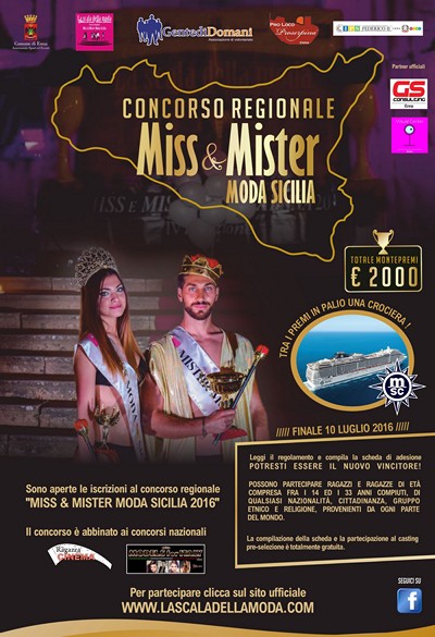 CONCORSO REGIONALE “MISS & MISTER MODA SICILIA 2016”